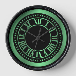 Numéros romains métalliques Horloge - Vert