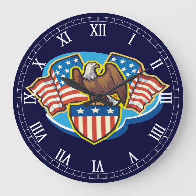 Numéros romains ronds de l'aigle américain Horloge (Recto)