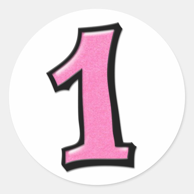 Numéros Silencieux 1 Sticker rose (Devant)
