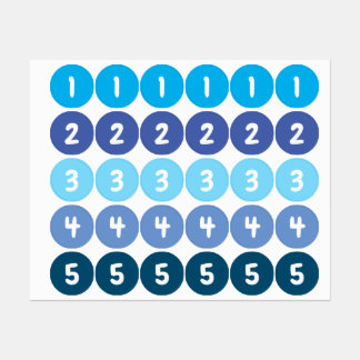 Numéros Stickers Bleus