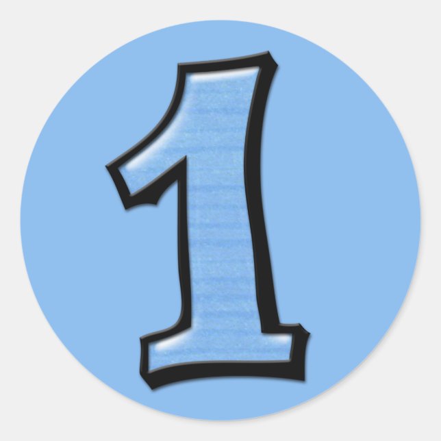 Numéros stupides 1 Sticker bleu (Devant)