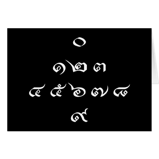 Numéros thaïlandais ♦ Script en thaï ♦ (Devant horizontal)