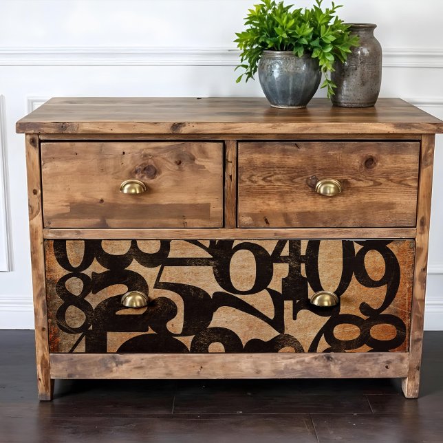 Numéros vintages Poster ou découpage papier (This is a mockup, this paper design may appear larger/smaller on your decoupage piece.)