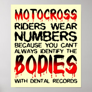 Numéroter Les Corps Dirt Bike Motocross Affiche Pa