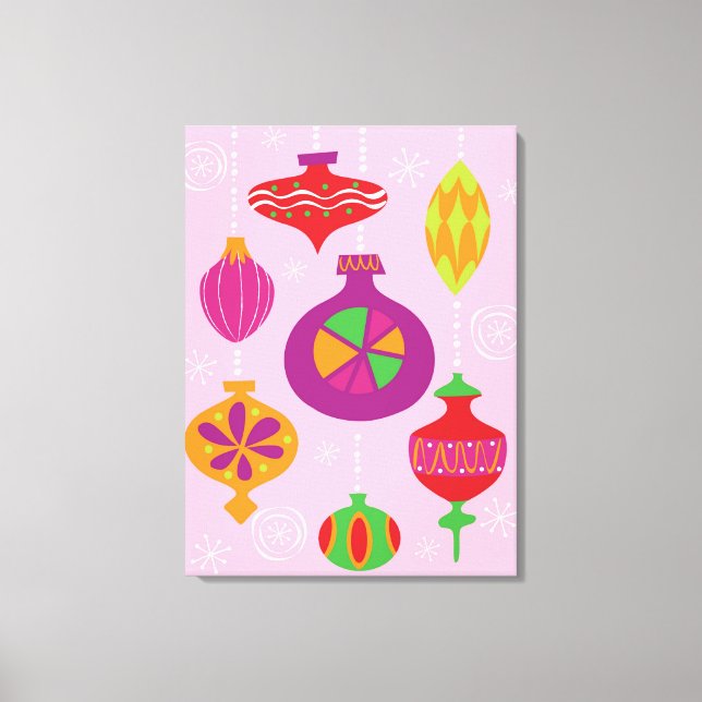 Numerous Christmas decoration illustrated in diffe Canvas Print (Front)