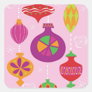 Numerous Christmas decoration illustrated in diffe Square Sticker