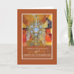 Nun 15th Anniversary of Religious Life Monstrance Card
