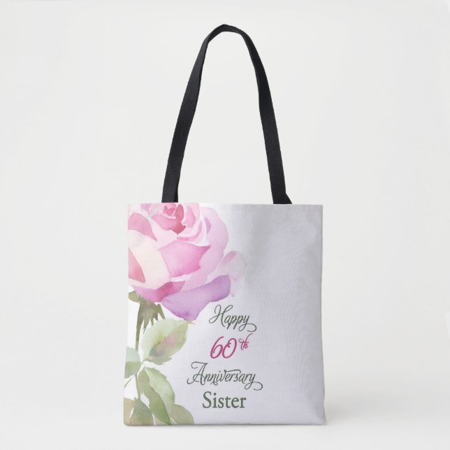 Nun 60th Anniversary Catholic Jubilee Pink Rose Tote Bag (Front)