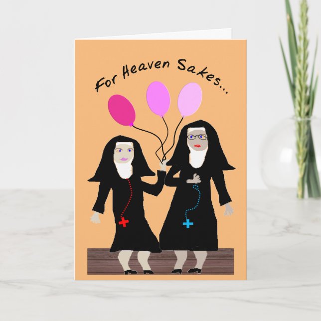 Nun Birthday Card "Sister Party Pants" 2 (Front)