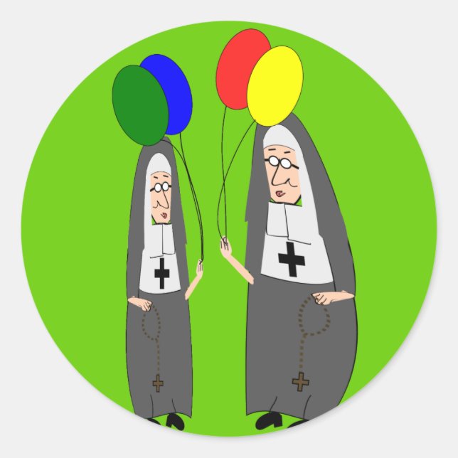 Nun Birthday Gifts Classic Round Sticker (Front)