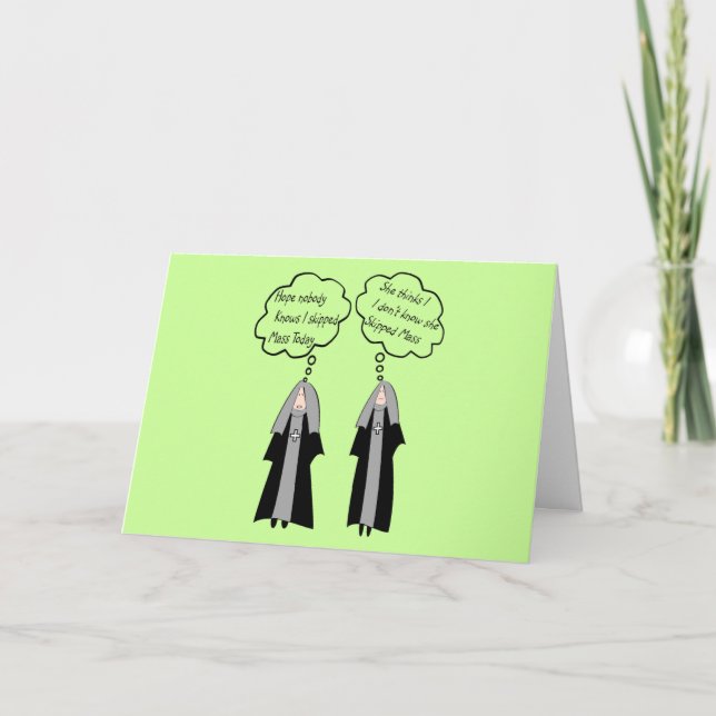 Nun Cards "Things Nuns Think About" Funny (Front)