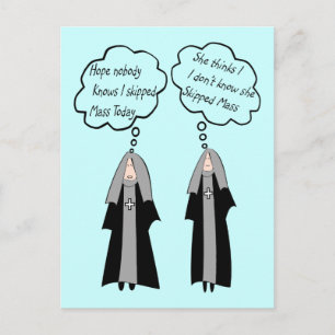 Nun Cards "Things Nuns Think About" Funny