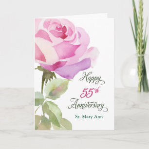 Nun Custom Name 55th Anniversary Catholic Jubilee  Card
