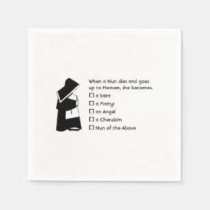 Nun Fun - clean humour, Nun Heaven Joke Napkin