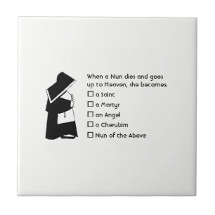 Nun Fun - clean humour, Nun Heaven Joke Tile