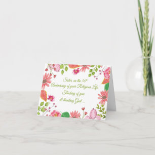 Nun Religious Jubilee 50th Anniversary Watercolor Card