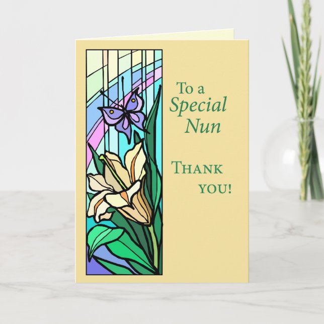 Nun Thank You Stained Glass (Front)