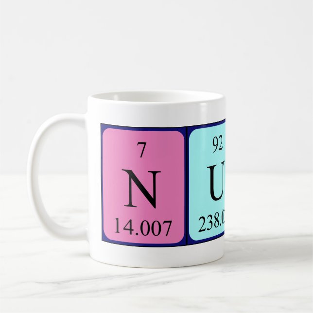 Nuno periodic table name mug (Left)