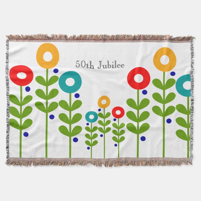 Nuns 50th Golden Jubilee Woven Blanket Floral (Front)