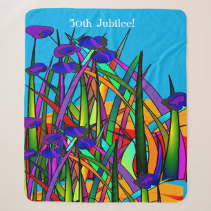 Nuns 50th Jubilee Artsy Floral Sherpa Blanket