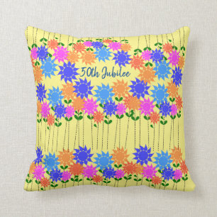 Nuns 50th Jubilee Floral  Towel Throw Pillow