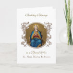 Nuns Birthday Blessings Celebration Virgin Mary Ca Card<br><div class="desc">This is a beautiful traditional Catholic customized image of Blessed Virgin Mary,  Queen of Heaven sitting on her throne.  All text and fonts may be modified.</div>