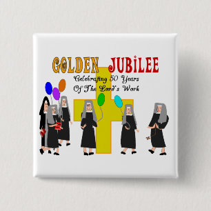 Nuns Golden Jubilee Gifts 2 Inch Square Button