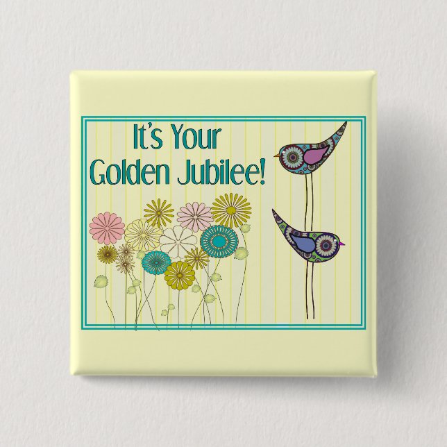 Nuns Golden Jubilee Gifts 2 Inch Square Button (Front)