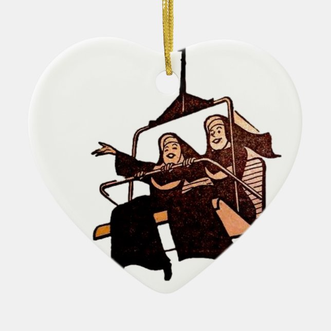 nuns having fun .jpg ceramic ornament (Front)