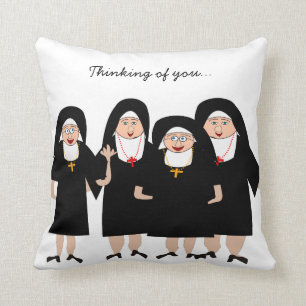 Nuns in Habits Throw Pillow