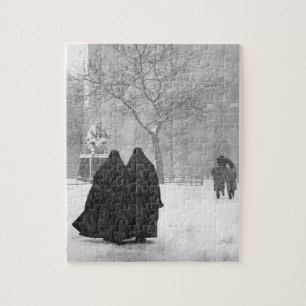 Nuns in the Snow Jigsaw Puzzle