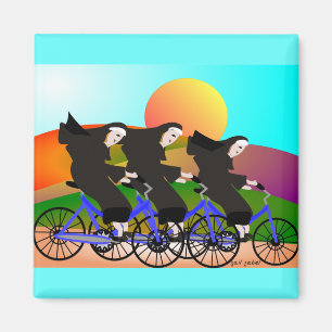 Nuns on Bicycles Art Gifts Magnet