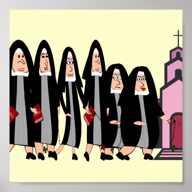 Nuns Poster "Heading To Church" (Front)