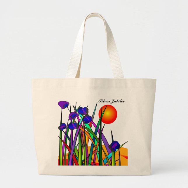Nuns Silver 25th Jubilee Artsy Floral Tote Bag (Front)