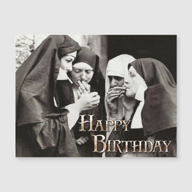 Nuns Smoking Vintage Photo (Front)