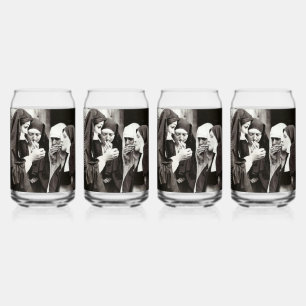 Nuns Smoking Vintage Photo Can Glass