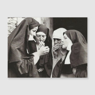 NUNS SMOKING VINTAGE PHOTO Card