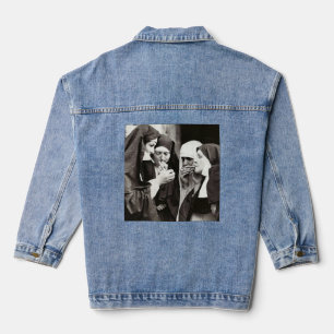 Nuns Smoking Vintage photograph Denim Jacket