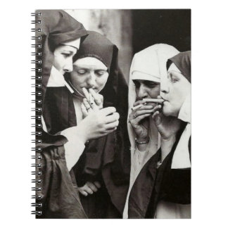 Nuns Smoking Vintage Photography Notebook