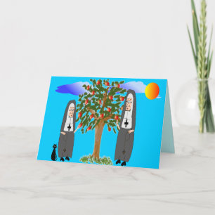 Nuns Stealing Apples Cards & Gifts