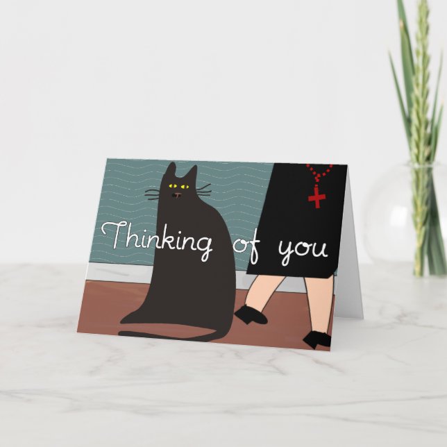 Nuns "Thinking of You" Cards & Gifts-Cat Design (Front)