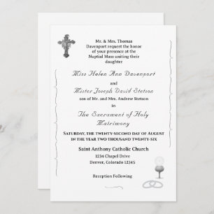 Nuptial Grace Catholic Wedding Invitation