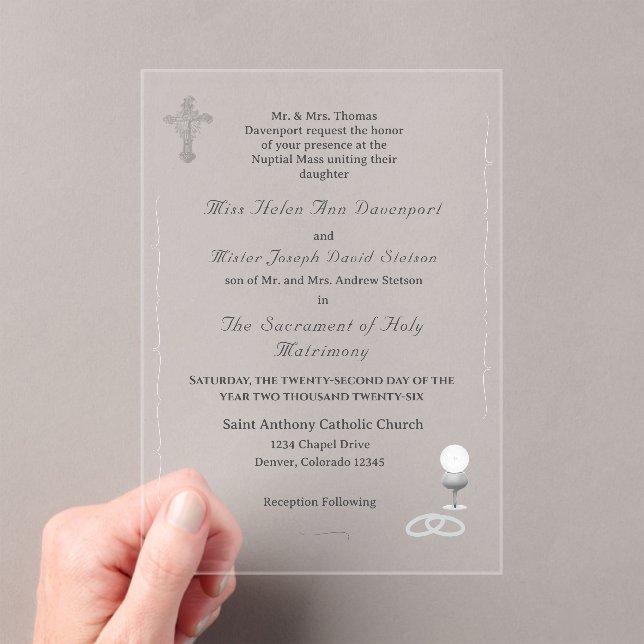 Nuptial Grace Catholic Wedding Invitation (In situ (ordinateur de poche))