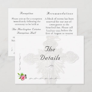 Nuptial Rose Catholic Wedding Enclosure Card