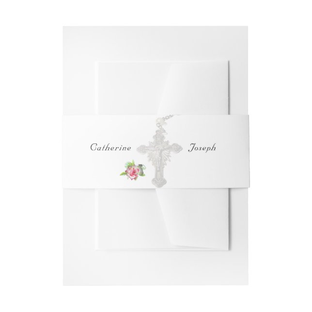 Nuptial Rose Invitation Belly Band (Front Example)