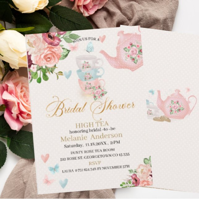 Nuptiale douche high tea Invitation (Créateur téléchargé)