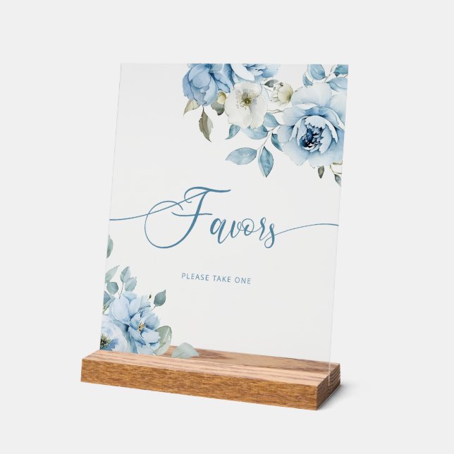 Nuptiale florale bleu Dusty Faveurs (Angle)