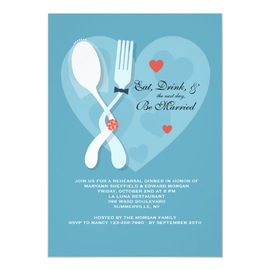 Nuptials Wedding Rehearsal Dinner Party Invitation