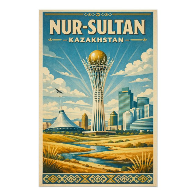 Nur-Sultan (Astana), Kazakhstan travel Poster (Front)