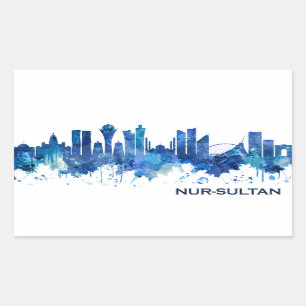 Nur-Sultan Kazakhstan Skyline Blue Sticker
